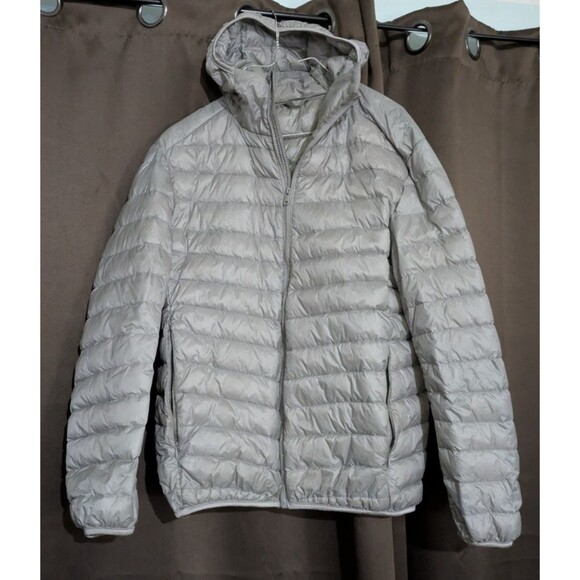 Kaximei Yilun Gray Puffer With Hood Jacket Asian Size L/Size M US - Picture 1 of 8